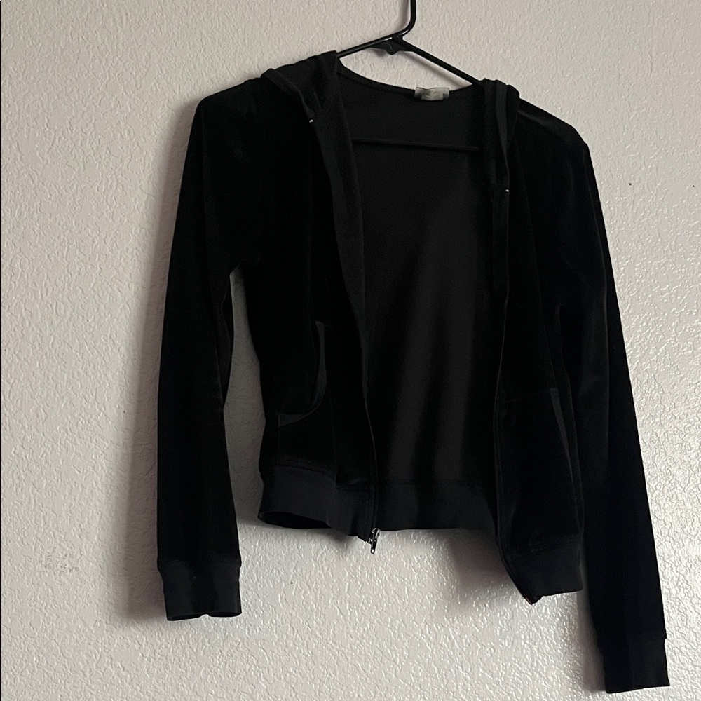 Women's Black Velvet Copped Jacket